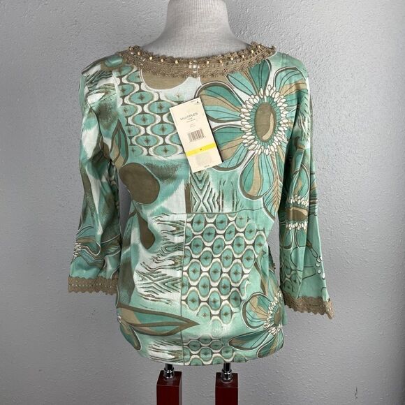 NWT Multiples 3/4 Sleeve Top Size M - Picture 6 of 10